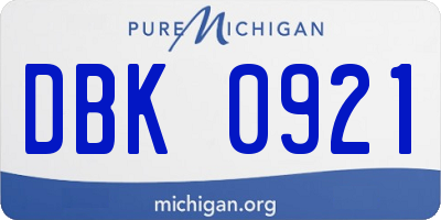 MI license plate DBK0921