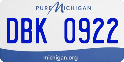 MI license plate DBK0922