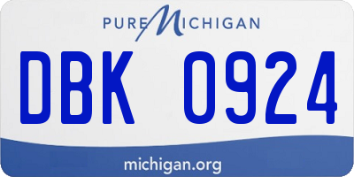 MI license plate DBK0924