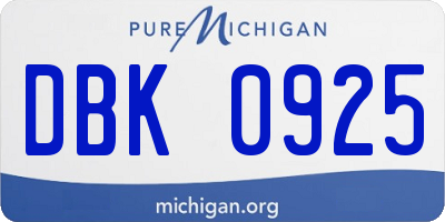 MI license plate DBK0925
