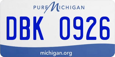 MI license plate DBK0926