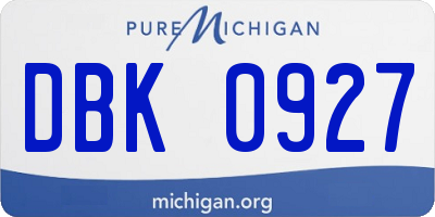 MI license plate DBK0927