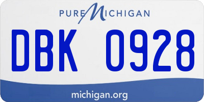 MI license plate DBK0928