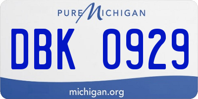 MI license plate DBK0929