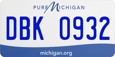MI license plate DBK0932