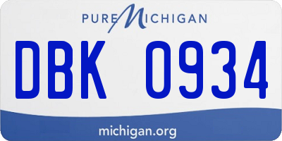 MI license plate DBK0934