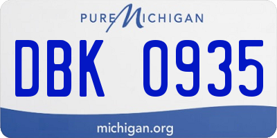 MI license plate DBK0935