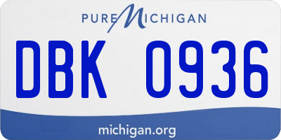 MI license plate DBK0936