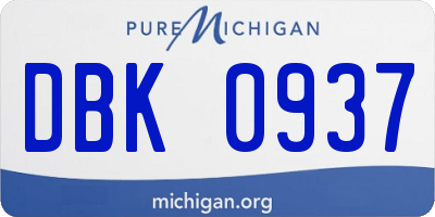 MI license plate DBK0937