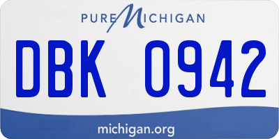 MI license plate DBK0942