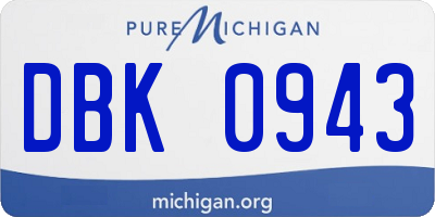 MI license plate DBK0943