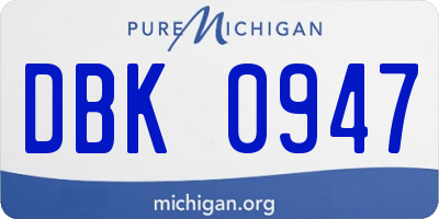 MI license plate DBK0947