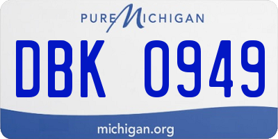 MI license plate DBK0949