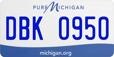 MI license plate DBK0950