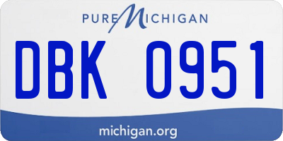 MI license plate DBK0951