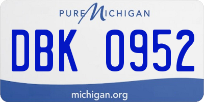 MI license plate DBK0952