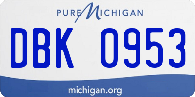 MI license plate DBK0953