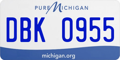 MI license plate DBK0955