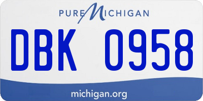 MI license plate DBK0958
