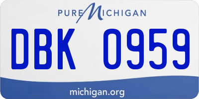 MI license plate DBK0959