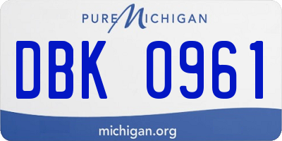 MI license plate DBK0961