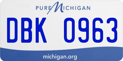 MI license plate DBK0963