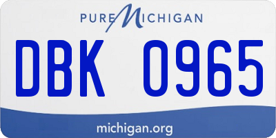 MI license plate DBK0965