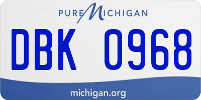 MI license plate DBK0968