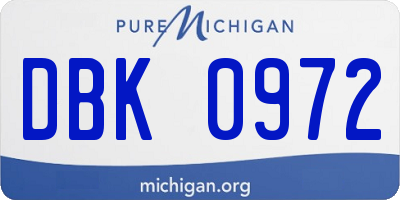 MI license plate DBK0972