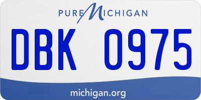 MI license plate DBK0975
