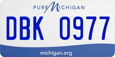 MI license plate DBK0977