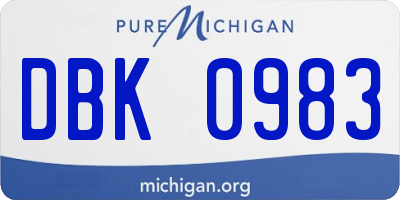 MI license plate DBK0983