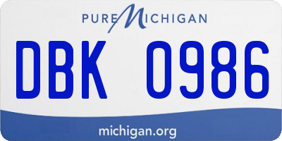 MI license plate DBK0986
