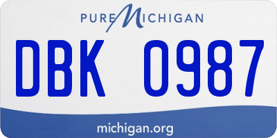 MI license plate DBK0987