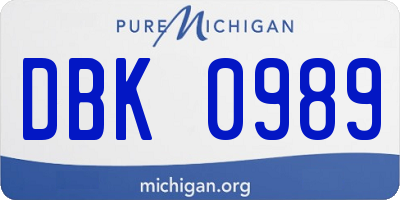 MI license plate DBK0989