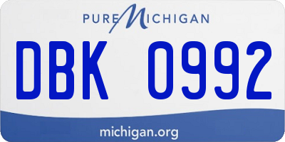 MI license plate DBK0992