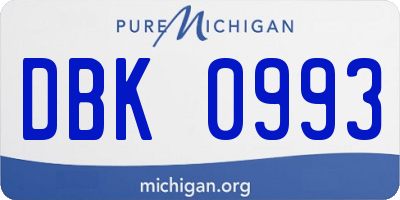 MI license plate DBK0993