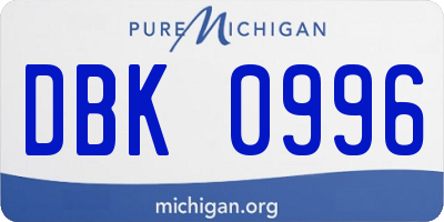 MI license plate DBK0996