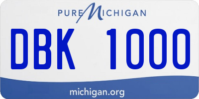 MI license plate DBK1000