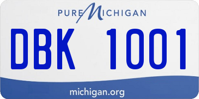 MI license plate DBK1001