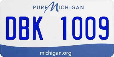 MI license plate DBK1009