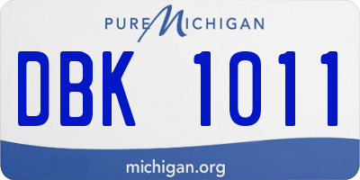 MI license plate DBK1011