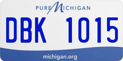 MI license plate DBK1015