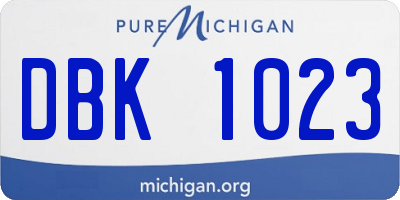 MI license plate DBK1023