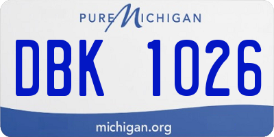 MI license plate DBK1026