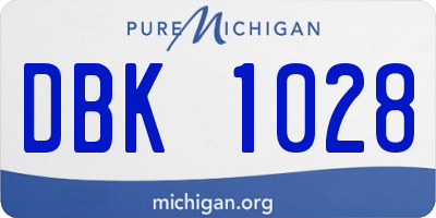 MI license plate DBK1028