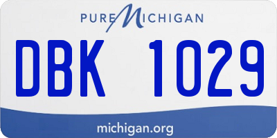 MI license plate DBK1029