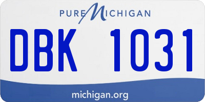 MI license plate DBK1031