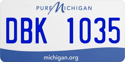 MI license plate DBK1035