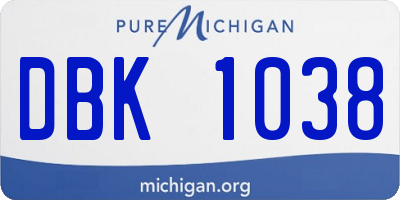 MI license plate DBK1038